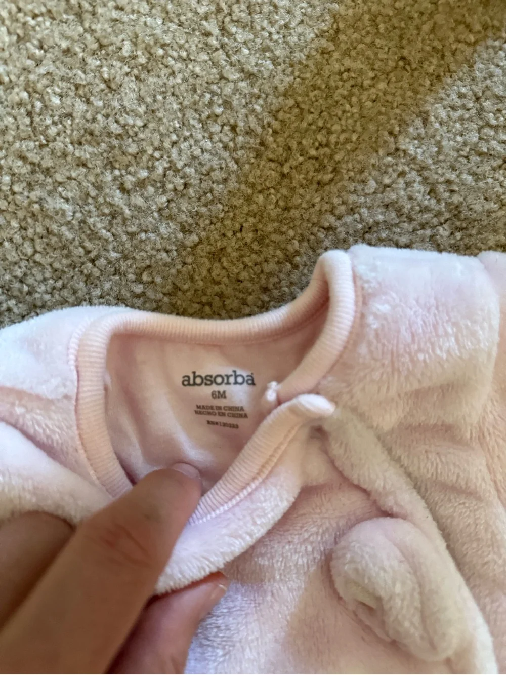 Absorba Pink Bunny Fleece Footed One-Piece